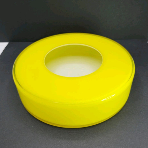 Vaso in vetro con cassa gialla stile Carlo Moretti MCM ciotola bassa - Foto 1 di 24