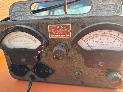 Vintage 1950s SUN Model 24020 Dwell Tach Tester 6-12v USA untested