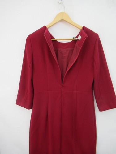 HOBBS London Dress Size 10 Cranberry Red Midi Length New Womenswear - Preloved - Picture 16 of 24
