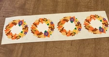 Vintage 1995 Mrs. Grossman's Stickers AUTUMN WREATHS (4) 2" X 1.5"