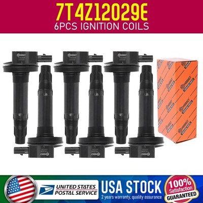 7T4Z-12029-E 6Pcs Ignition Coils For Ford Edge Explorer Flex Taurus MKS MKT MKZ