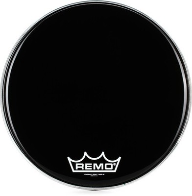 Remo Powermax Ebony Crimplock Bass Drumhead - 20 inch (2-pack) Bundle