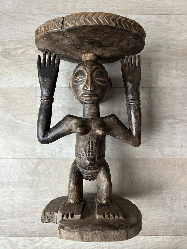 Siège cariatide Tabouret - Luba - RDC - Art africain - Photo 4/4