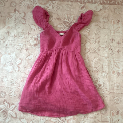 Hollister Women s XS Pink Solid V-Neck Knee Length A-Line Empire Waist Dress