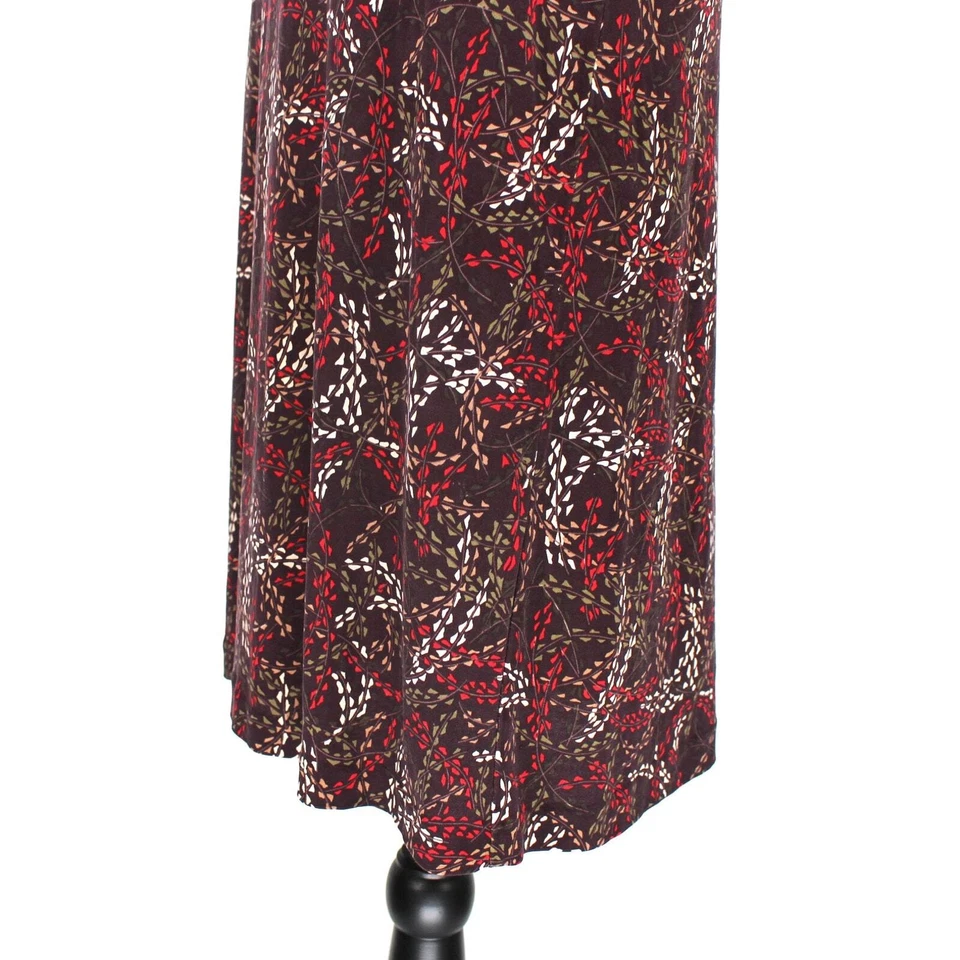 Vestido Vaina Diane Von Furstenberg Marrón Rojo Patrón Cuello Seda 6 Hasta la Rodilla Foto 4 de 4