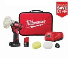 Milwaukee 2438-22X M12 3" Spot Polisher Kit with 2 Batteries Brand New!