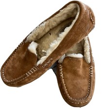 Ugg Ansley Chestnut Women 7 Brown Suede Moccasin Slippers 1106878