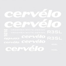 Cervelo R3SL Tipo 1 bicycle decals, Trasferibili, Adesivi: Bianco N.8