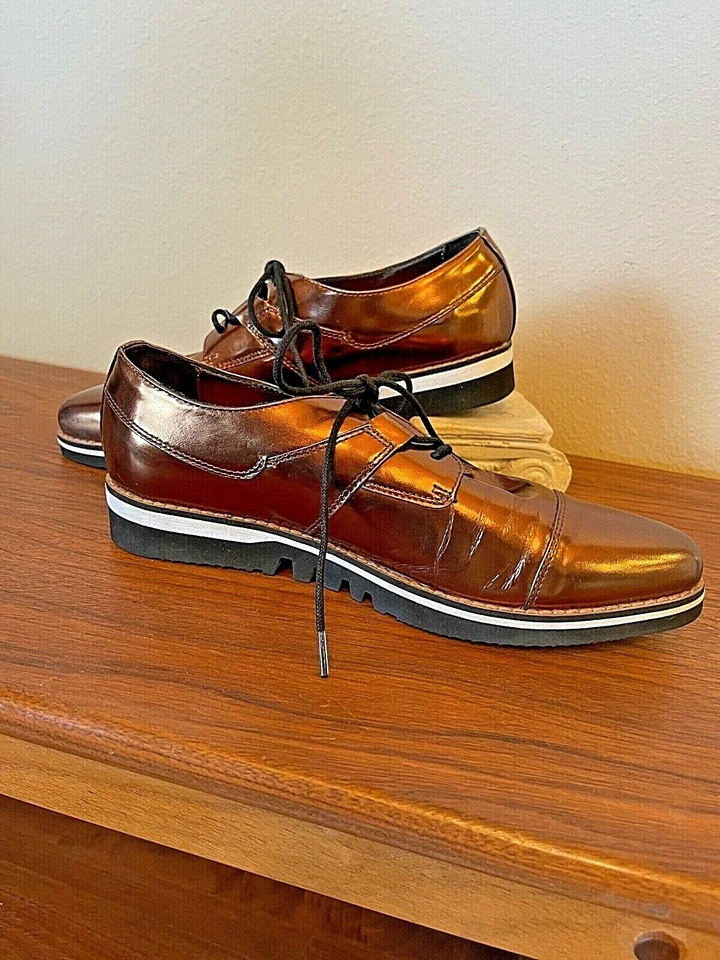 ¡NUEVO! Zapatos Johnston Murphy para mujer con cordones Oxford charol cobre 6 1/2 