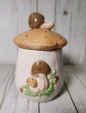 VTG 1970's Ceramic Merry Mushroom Canister 6" Small *NOT SEARS* Handmade