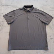 Under Armour Polo Shirt Mens 2XL Gray Short Sleeve