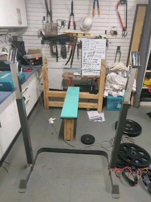 Bench Press Adjustable Squat Rack Barbel