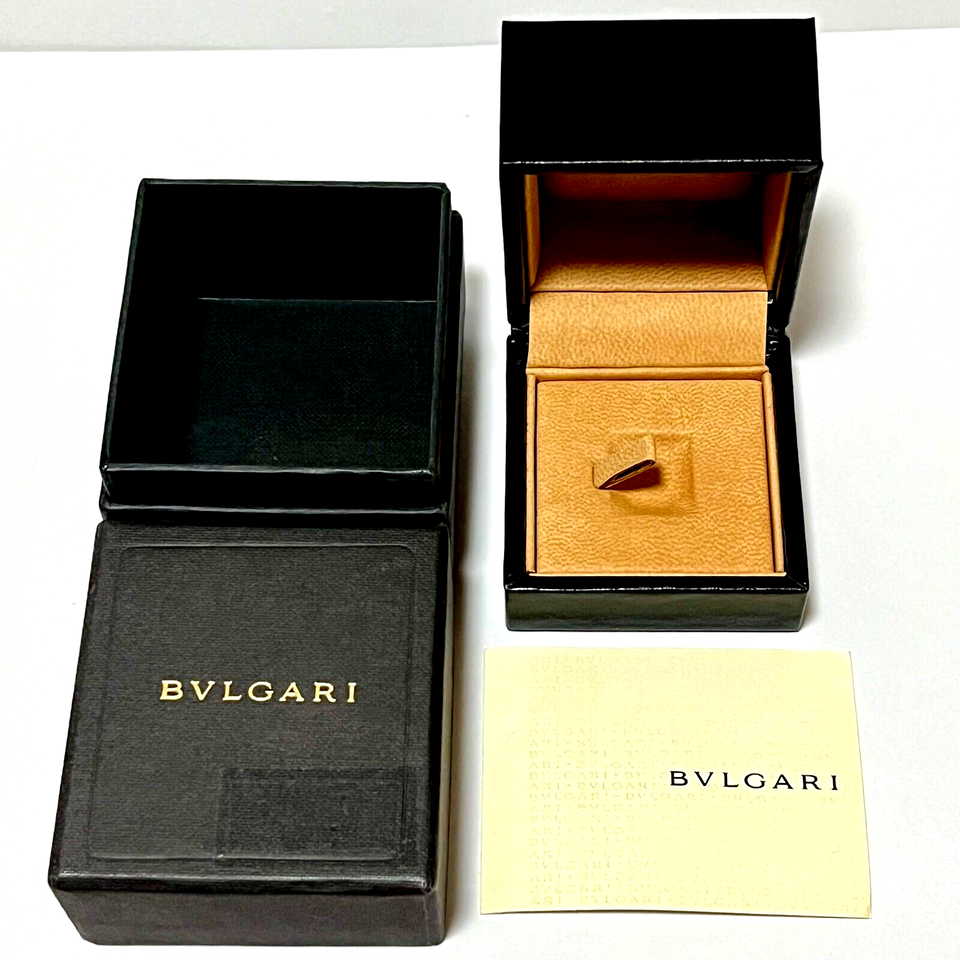 BVLGARI Ring Case Empty Box Black Logo Genuine Accessory Jewelry Box