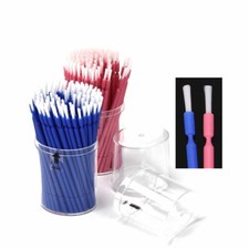 Dental Disposable Micro Applicator Bendable Brush Long Shank Pink/Blue 100 Pcs