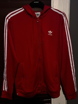 Adidas Originals Men's Superstar Red Track Jacket Full Zip Adidas Originals Men's Superstar Red Track Jacket Full Zip