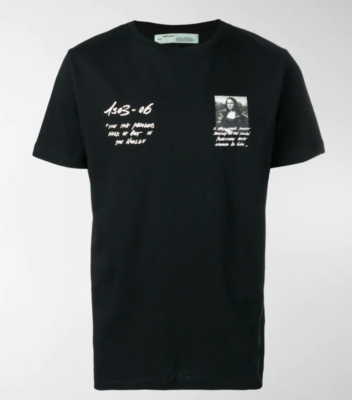 OFF-WHITE Mona Lisa Tシャツ ブラック S Off White Black Cotton Logo Graphic Mona Lisa T-Shirt - Virgil