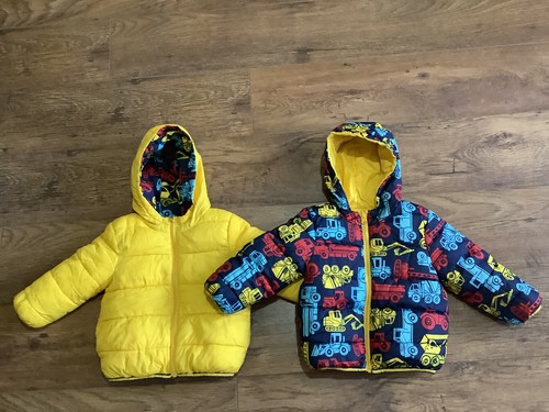 F\u0026F TWIN boys Reversible Puffa Coats 