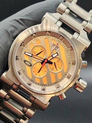 RARE! Oakley Hollow Point Orange Men's Watch | 10-047 FULL links !!