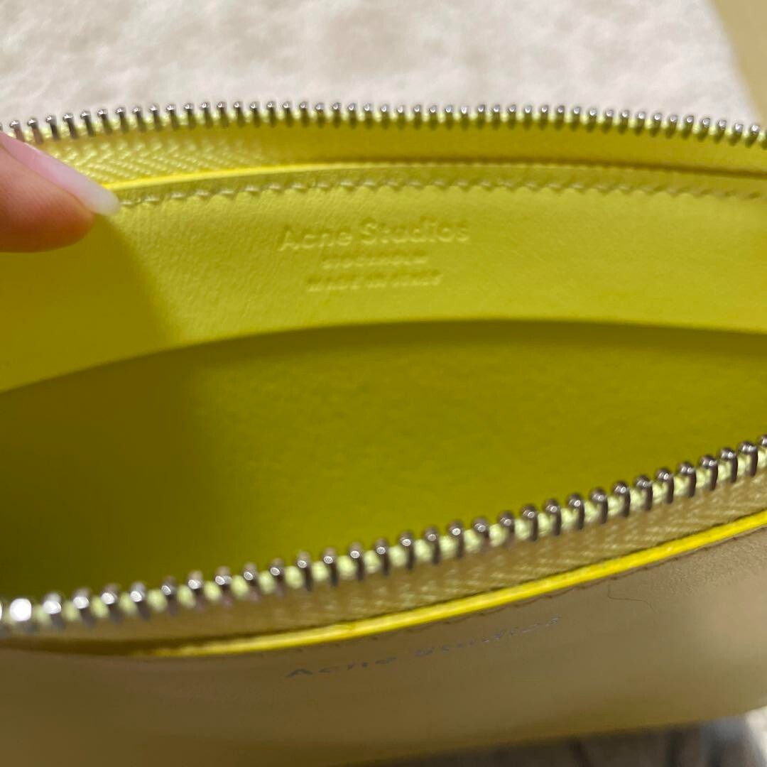 Acne Studios Zip Pouch Case Leather in Yellow NEW w/o Tags