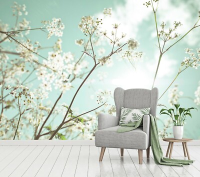 3D White Flower Branch O575 Wallpaper Wall Mural Self-adhesive Assaf Frank Fay