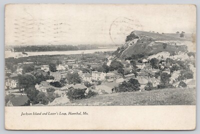 Postcard Jackson Island And Lover's Leap Hannibal Missouri Posted 1909
