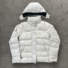 Women’s Vintage Nike Athletic Department Puffer Jacket White 550 Down Large
