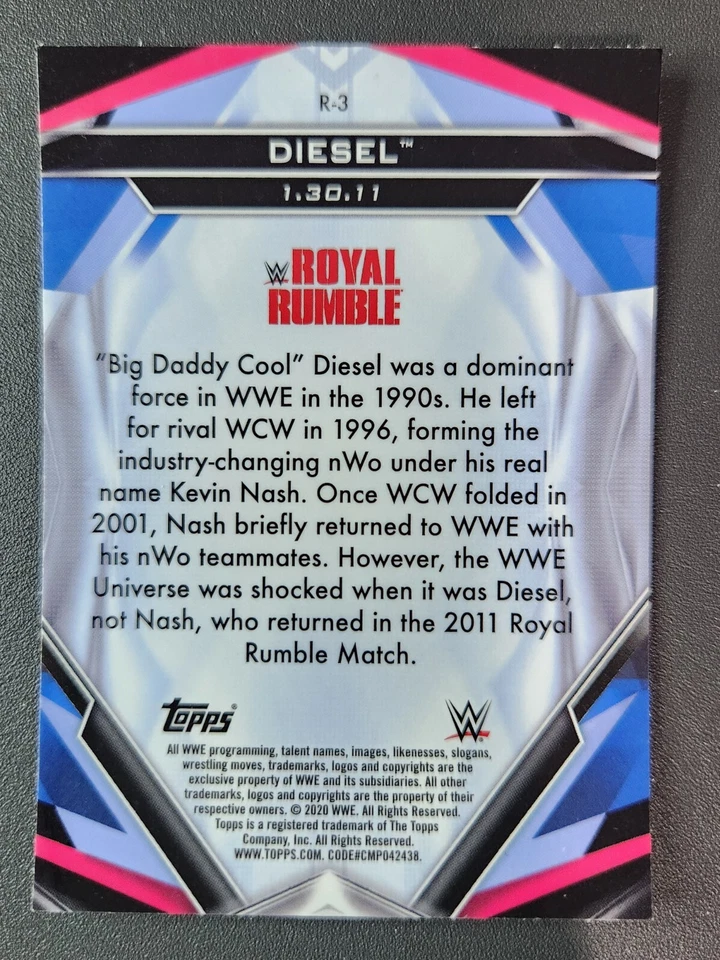 2020 Topps Finest WWE FINEST RETURNS #R-3 DIESEL REFRACTOR - Image 2 of 2