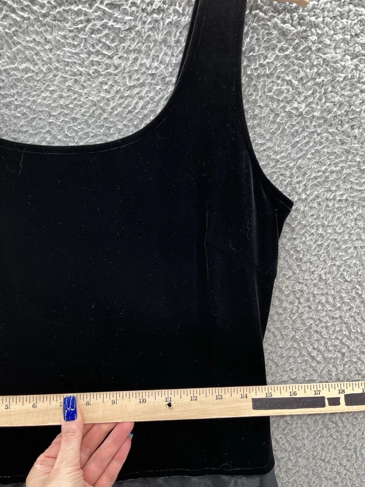 VTG 90s Y2K Cachet Dress 8 Tall Black Velvet Taffeta Goth Princess Event Gown - Image 4 of 4