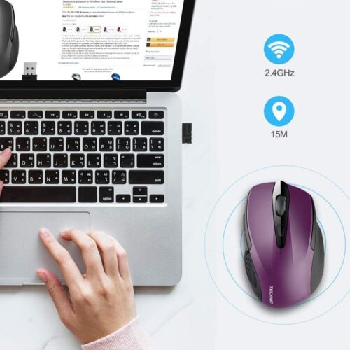 Wireless Mouse, TECKNET Pro 2.4G Ergonomic Wireless Optical Mouse with USB Nano - Picture 4 of 7