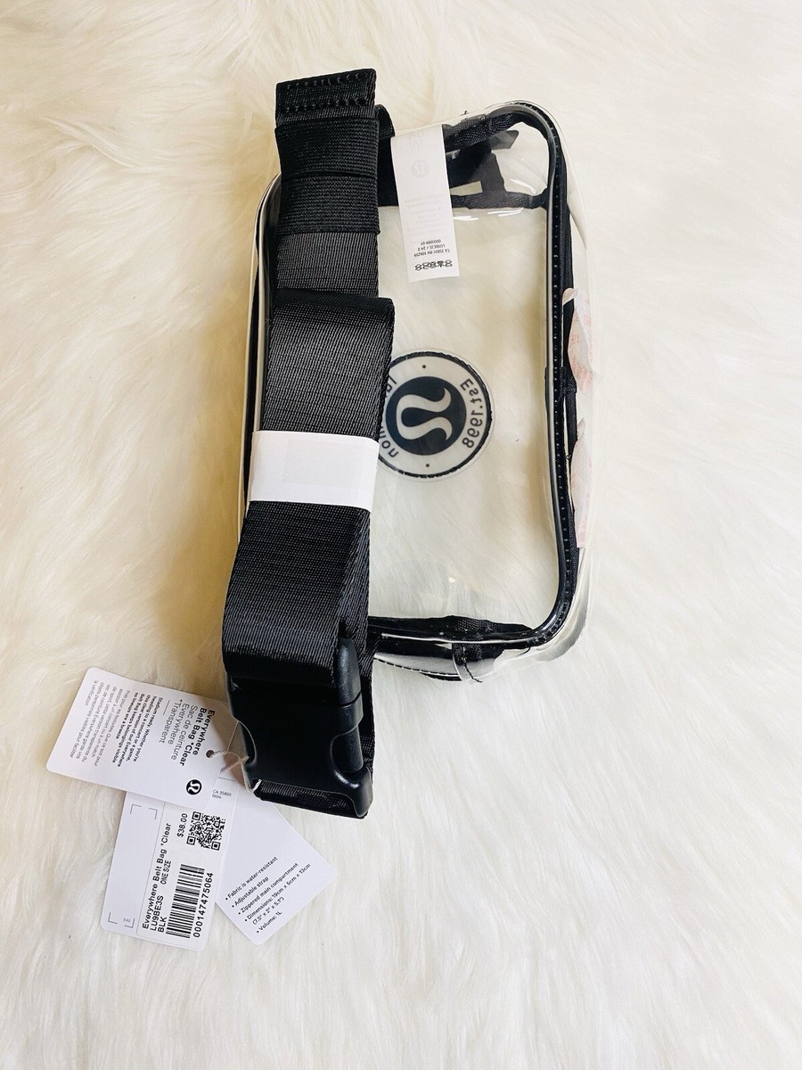 ルルレモン　日本未入荷　Clear Belt Bag 1L Logo ビニール NEW Lululemon Everywhere Belt Bag Clear Black Logo 1L | eBay