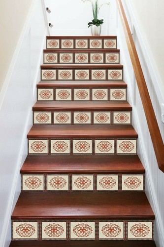 Décalcomanie Murale 3D Pour Contremarche D'escalier Motif Marron 1132NA - NEUF