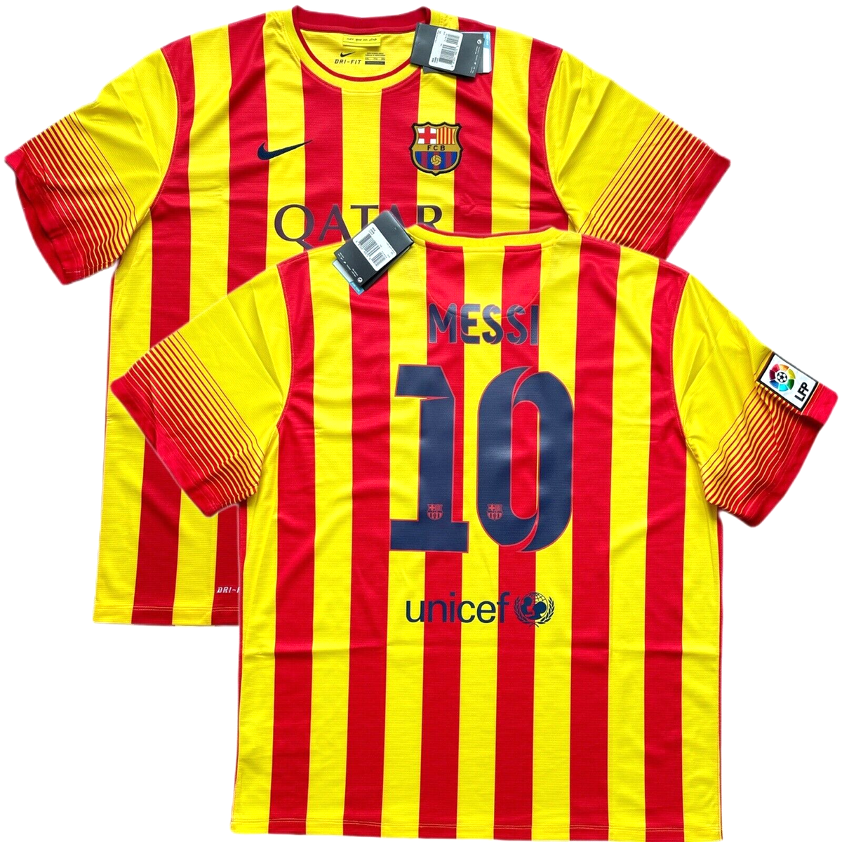 2013/14 Barcelona Away Jersey #10 Messi 2XL Nike Soccer La Liga
