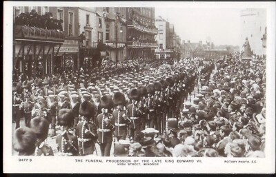 Trauerzug König Eduards VII. Mai 1910 alte Echtfoto Postkarte