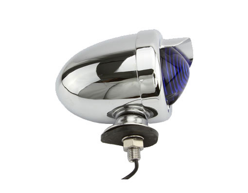 Rear Dummy Light Chrome/blue Universal Chopper Fixie Cruiser