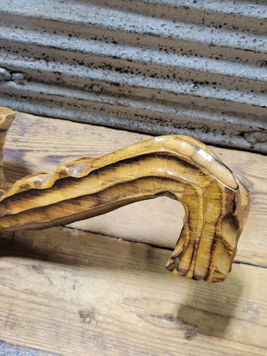 Vintage übergroße handgeschnitzte Holz Rauchpfeife Aschenbecher Volkskunst Rauchen Tabak - Bild 11 von 12