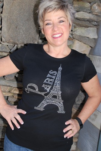 Paris Eiffel Tower rhinestone shirt or tank XS S M L XL XXL 1X 2X 3X 4X 5X - Picture 4 of 10