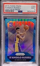 🔥 2015-16 Panini Prizm D'Angelo Russell LIght Blue Prizm RC /199 PSA 9 🔥