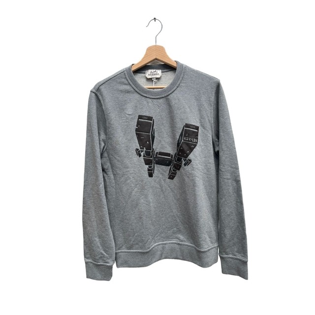 Hermes  H Grey Sweater  H made from luxurious leather  Size XS