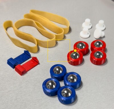 8 Reproduction Pucks 4 Feet Score Clips - Vintage Ideal Rebound Crossfire Game