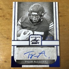 Tyler Allgeier 2022 Leaf Ultimate Draft BLUE 37/50 Rookie Auto RC Card #PA-TA1