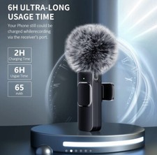 Lavalier Microphone Wireless Audio Video Recording Mini Mic For Android-iPhone