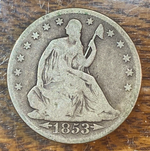 1853 Arrows & Rays Seated Liberty Half Dollar Super Original VG CHRC