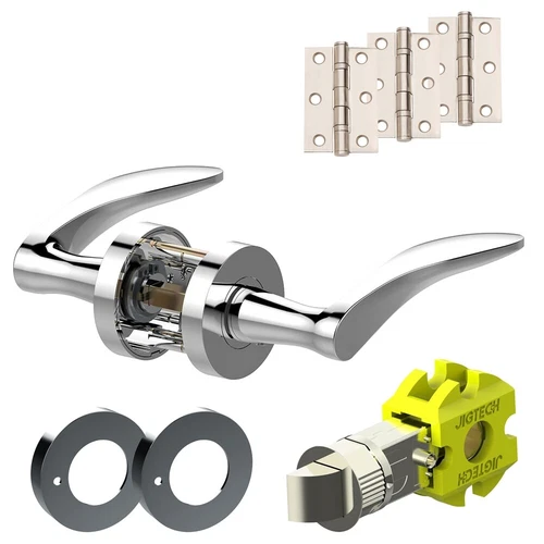 Jigtech Vecta Door Handles Privacy Pack - Polished Chrome Finish JTB82020