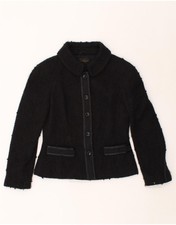 Luisa Spagnoli Womens 5 Button Blazer Jacket It 42 Medium Black Wool Ay05
