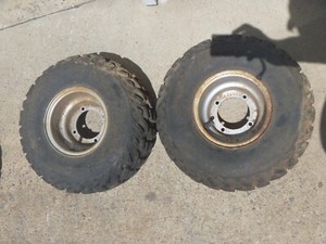 OEM FACTORY 01-06 Polaris Scrambler 90 Front Wheels w/ Kenda Pathfinder Tires