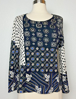 D.M.G. Vintage Sweater Womens Size L Black White Sequin Bead Embellished