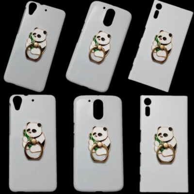 Cover For Various Phones 3D Panda Finger Ring Stand Holder White Back Hard Case