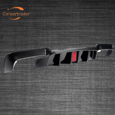 For 10-16 BMW F10 M5 528i 530i Rear Bumper Diffuser W/ LED Light Carbon Look