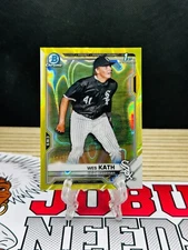 🚨2021 Bowman Chrome Draft Wes Kath Yellow Lava Refractor /75 1st Rookie RC