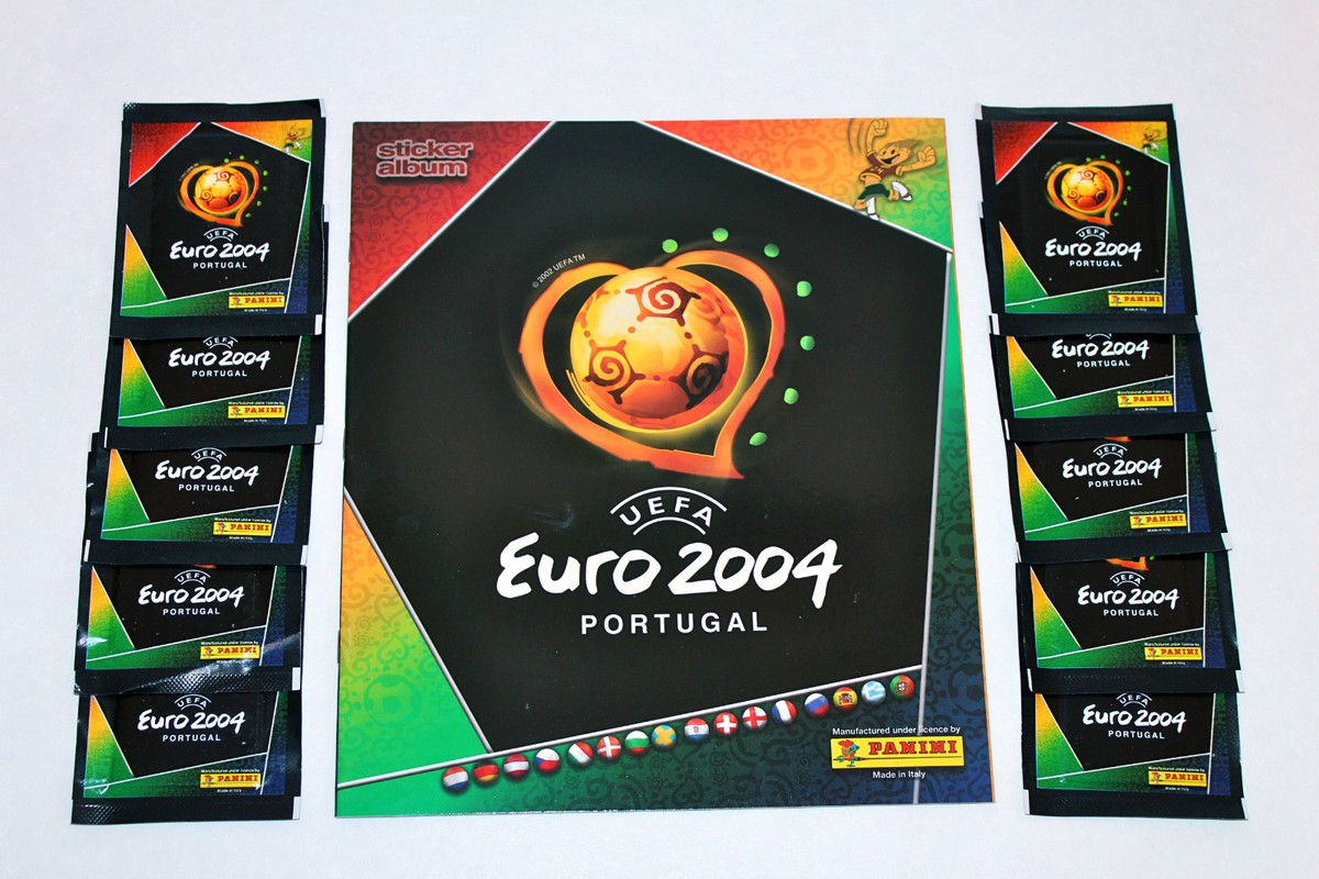 記念グッズ EURO 2004 FANS' GUIDE Panini EM UEFA EURO 2004 04 Display Box Bags Sticker Album